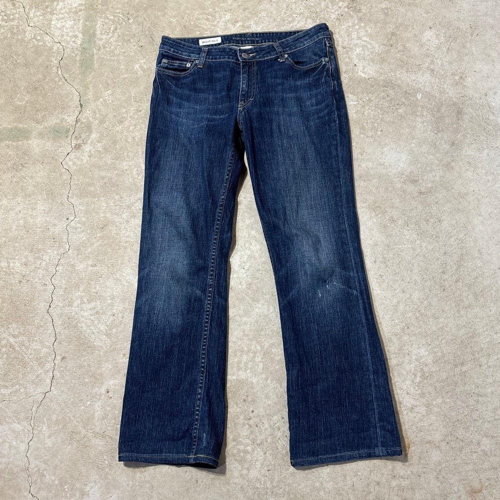 Vintage Banana Republic Blue Boot Cut Jeans Women's Size 10 Stretch Zip Fly Y2K